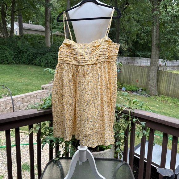 🔥 New GAP® Yellow Floral Babydoll Dress size XL X-Large NWT - Picture 2 of 11